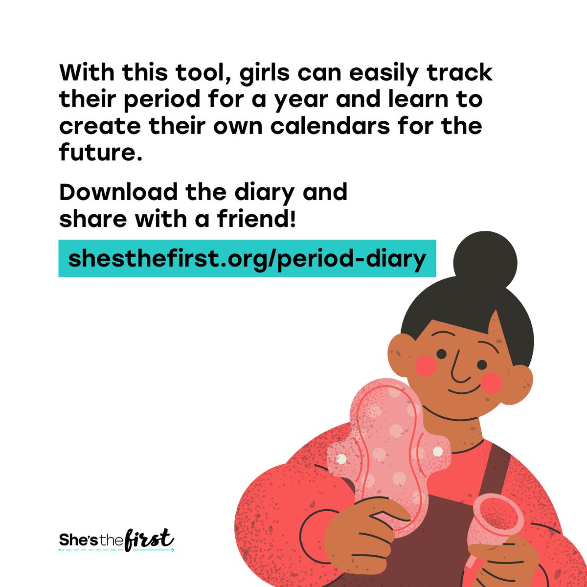 Mentors, we got you too! We have an accompanying guide that offers valuable tools and advice on assisting girls in their journey of understanding their menstrual cycles. Access it here: shesthefirst.org/period-diary/#…