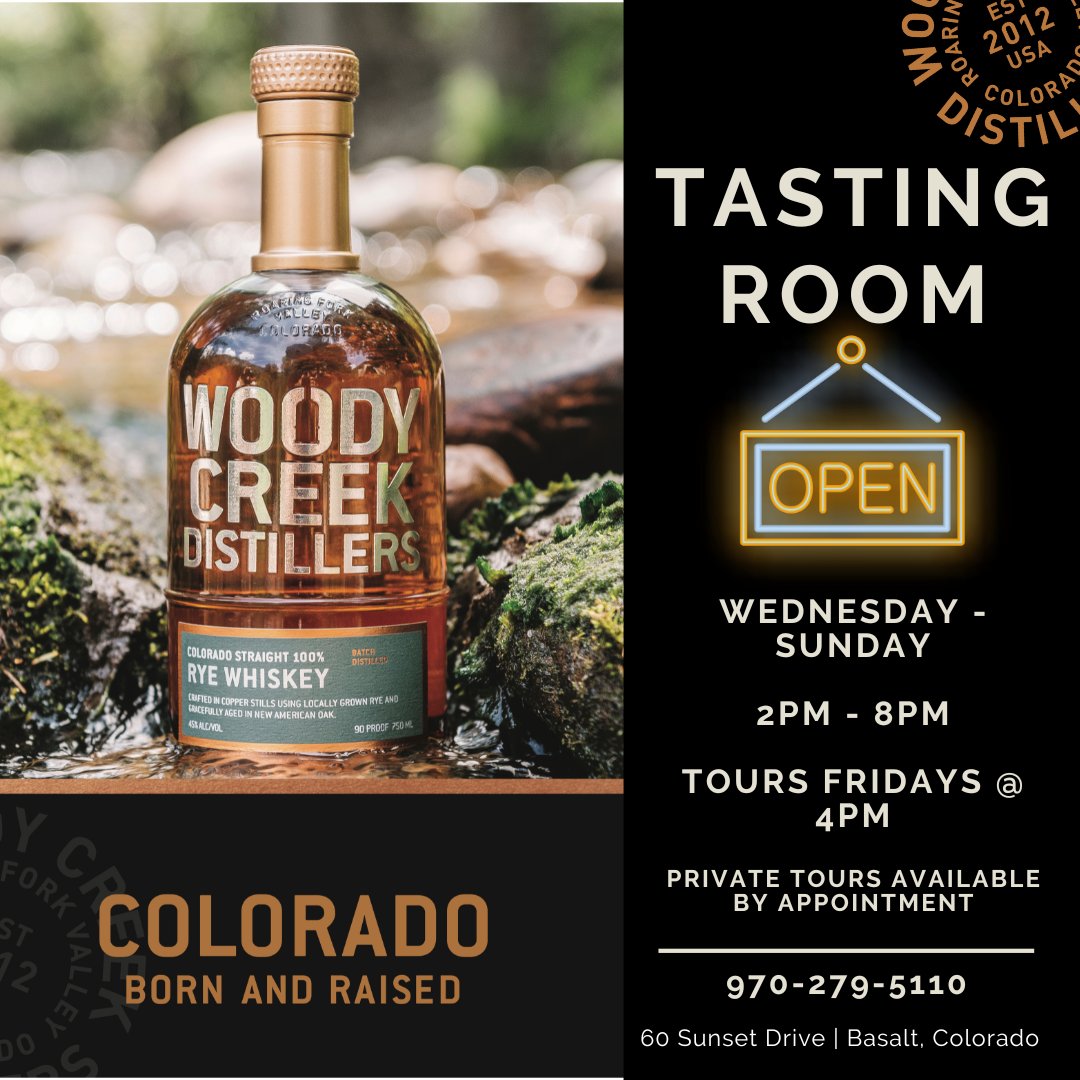 George Bernard Shaw said 'Whiskey is liquid sunshine'. Today's forecast: Clear skies with a 100% chance of a full dram. We've been busy turning Colorado-grown rye into liquid gold since 2012. Stop by and sip the difference. #woodycreekdistillers #coloradobornandraised