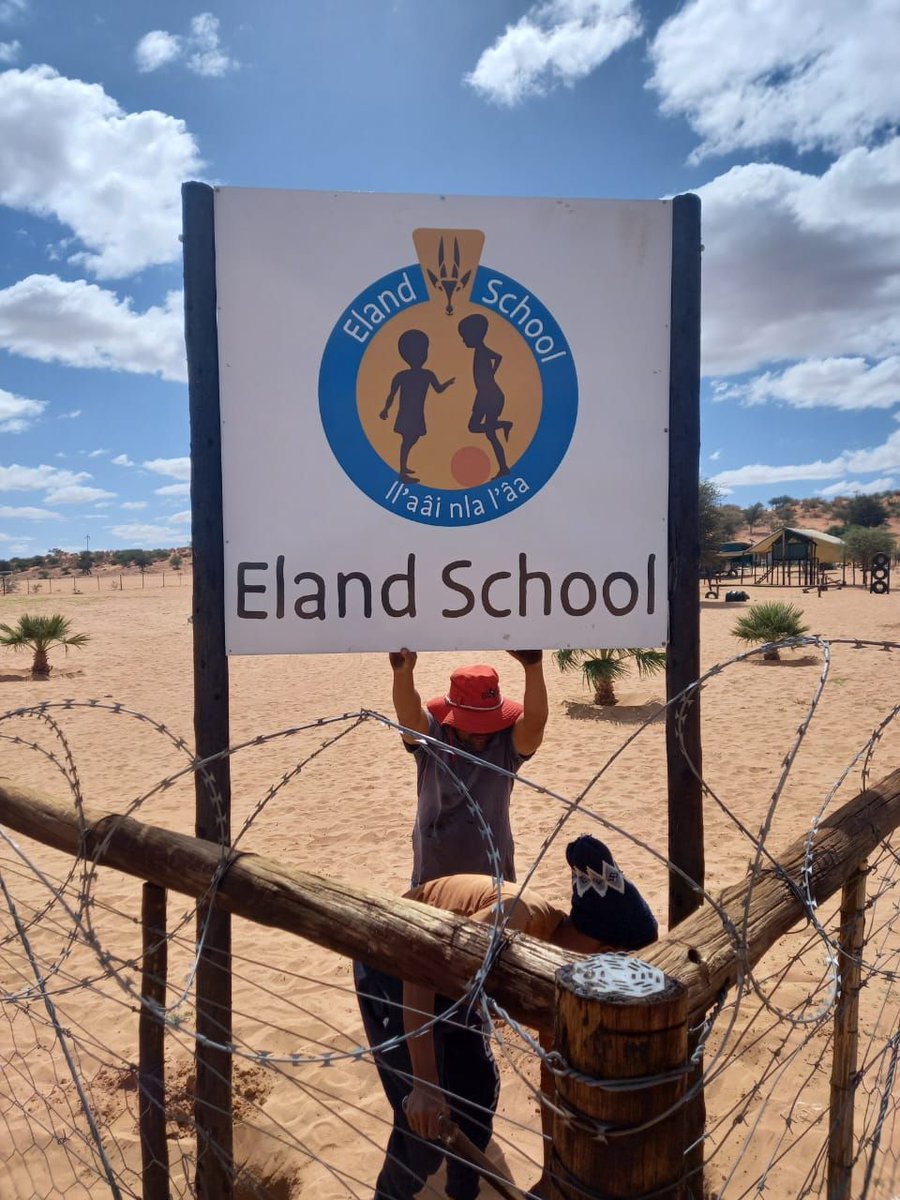 We have exciting news from the Khomani San, Eland School initiative which we proudly support!🌟 This week, they're reaching a milestone by putting up their first official signage! Learn more about our partnership with them on our website buff.ly/3PTsNGs #education