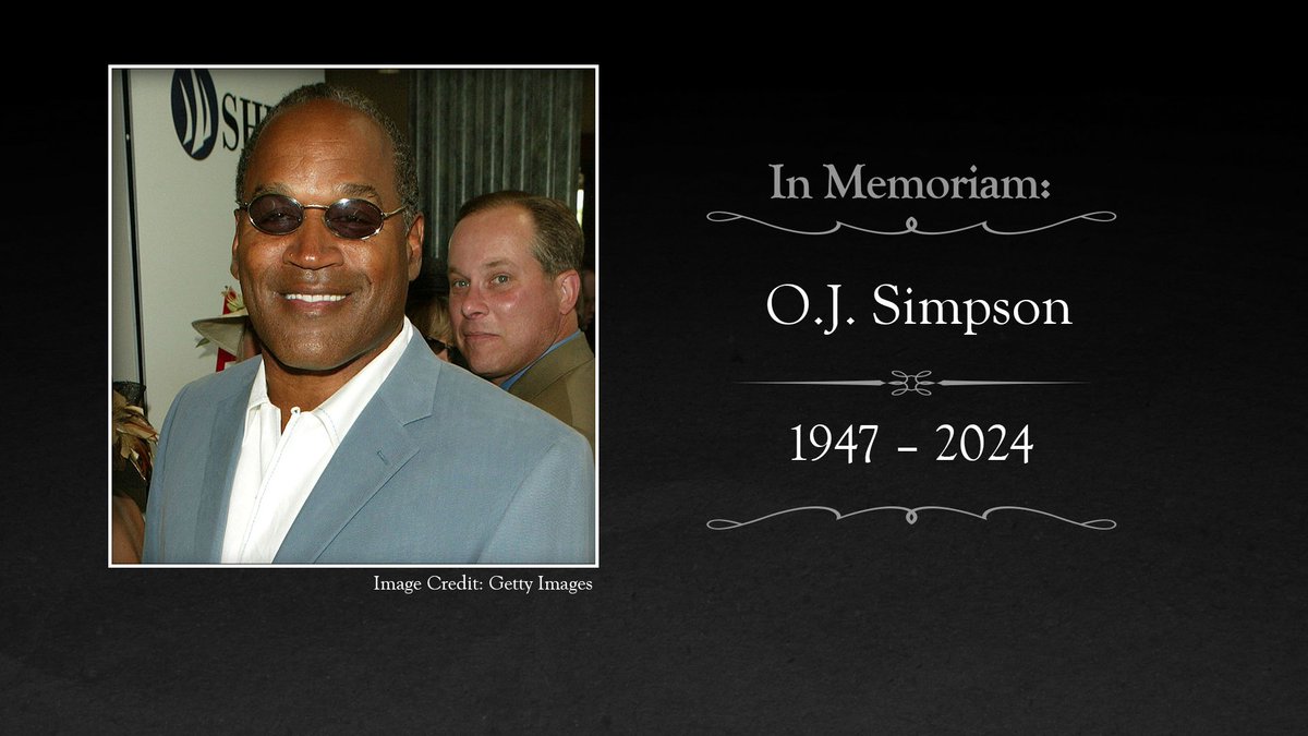 O.J. Simpson has died at the age of 76. His family announced his death on Thursday morning after his battle with cancer. ▶️ wusa9.com/article/news/n… #RIP #OJSimpson #InMemoriam