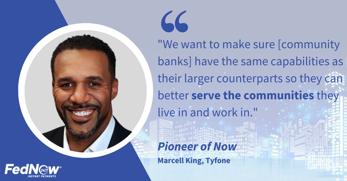 Did you know that #instantpayments and the #FedNow® Service could help underserved communities? Marcell King of @Tyfone explains how: fedlink.org/EyYo50RaR4W #payments #financialservices #banking