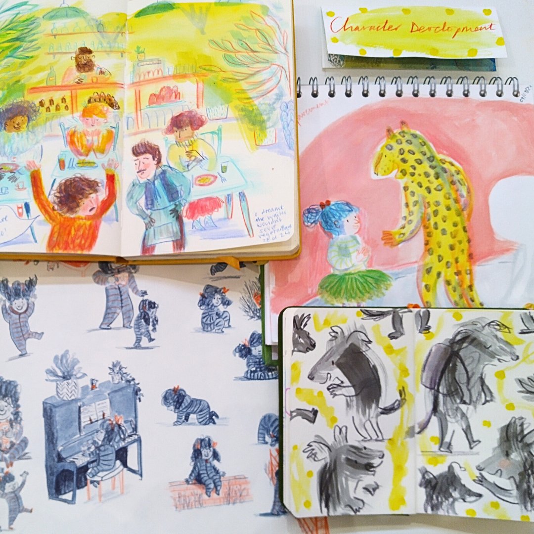 Thanks to Martha Lightfoot @Flightiofoot for being our 'guest illustrator', allowing us to display some of her beautiful sketchbooks in our current exhibition, Cheltenham Illustration Awards: Interconnectivity. Martha's piece 'The Long Table' is also on display.