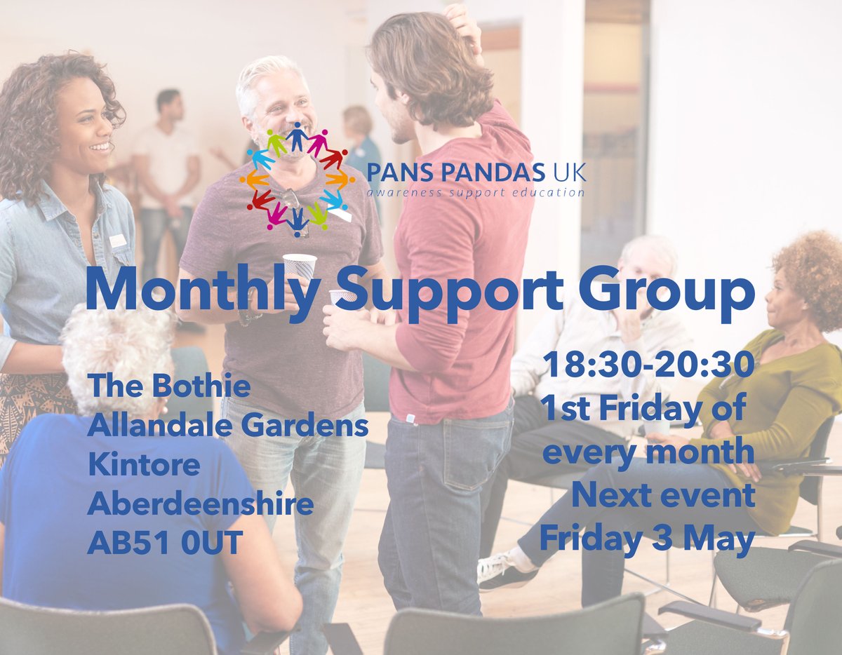 🌟 Join Us for our Monthly Support Group in Aberdeen! 💙 📅 Dates: 1st Friday of Every Month | Next event is Friday 3 May 🕒 Time: 6:30 pm - 8:30 pm 📍 Location: The Bothie, Allandale Gardens, Kintore, Aberdeenshire, AB51 0UT #PANSPANDASSupport #CommunityStrong #TogetherWeHeal