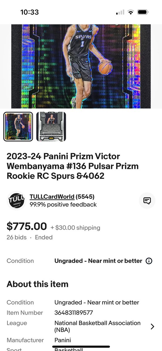Siccuvit2's tweet photo. Can someone make this make sense!!! @SportsCardInv @CardPurchaser @blezsportscards all of them are from China and the same seller. Something don’t add up. #ScamAlert #what #victor #wemby #panini #ebay #china https://t.co/5sCViVEU1R
