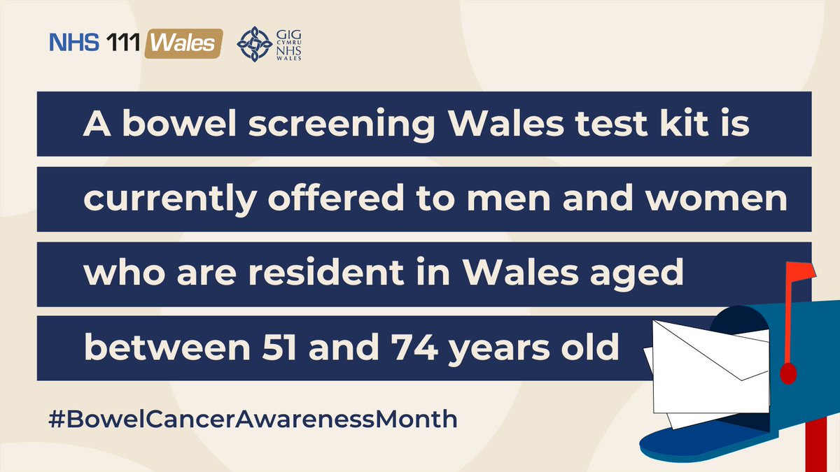 A bowel screening Wales test kit is currently offered to men and women who are resident in Wales aged between 51 and 74 years old. A bowel screening Wales test kit will be sent through the post. Screening detects bowel cancer at an early stage. #BowelCancerAwarenessMonth