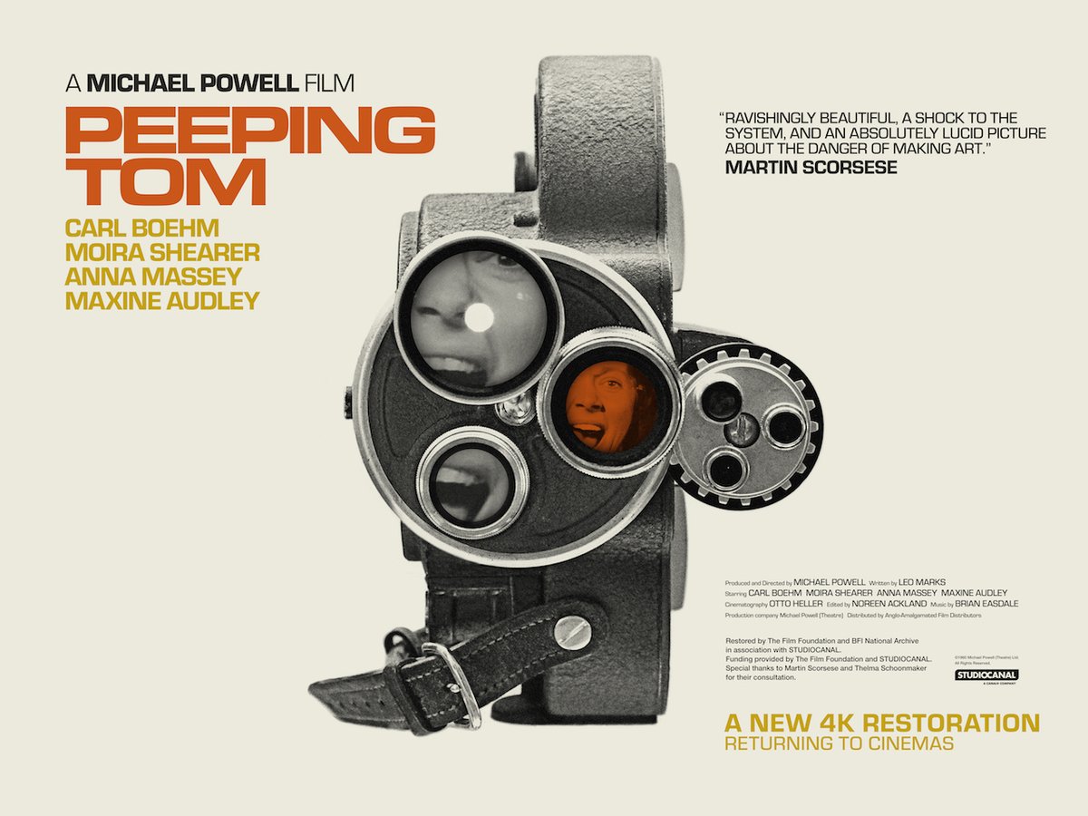 In anticipation of @PicEntFilms new doc, #FantasticMachine, we're celebrating films that look into the lens and beyond. Sun 14 Apr, 1.45pm 📽️ #PeepingTom - #MichaelPowell’s provocative & highly influential horror masterpiece! 🎟️ £8 or £5 for Members