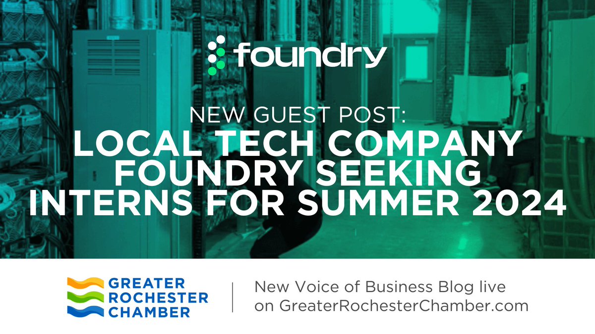 Greater Rochester Chamber member @FoundryServices took to our blog to discuss their internship program & the benefits it offers. For any undergraduate or graduate student looking to gain hands-on experience in a dynamic industry, learn more & apply by 5/1: greaterrochesterchamber.com/2024/04/09/loc…