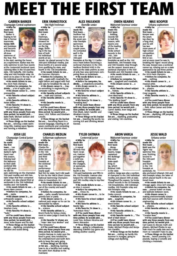 Our All-Area Boys' Swim & Dive package is here! Here's Swimmer of the Year Garren Barker and the rest of the first team. Pick up a copy of today's paper or visit news-gazette.com to see the complete team and read more on Barker and Coach of the Year Erich O'Donnell.