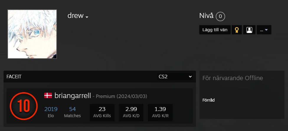 thorstencs's tweet image. Least shameless FACEIT smurf/cheater