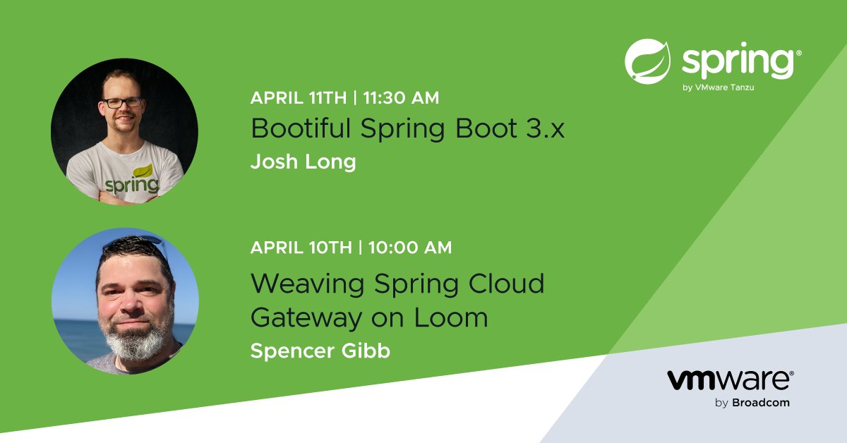 Check out @starbuxman's live session today at 11:30 AM, 'Bootiful Spring Boot 3.x'. ow.ly/N4Jm50RcAie