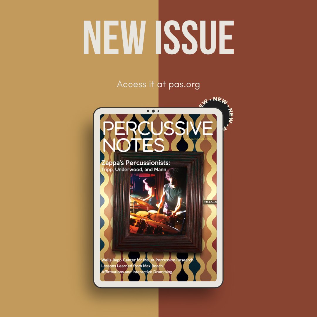 The April issue of Percussive Notes features a cover story you won’t find anywhere else — a deep exploration of the percussionists of Frank Zappa: Art Tripp, Ruth Underwood, and Ed Mann. Members can read the latest at pas.org.