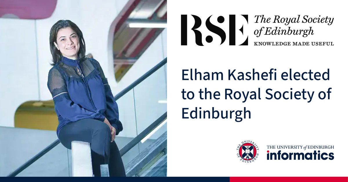“I'm delighted to have the opportunity to utilise the RSE’s platform to bring the quantum wave beyond our academic circles” - Professor Elham Kashefi from @InfAtEd has been appointed a fellow of the Royal Society of Edinburgh @RoyalSocEd. 🔗 Read more: edin.ac/3U7Wshr