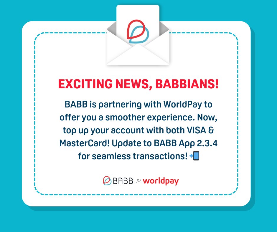 H_babbian1's tweet photo. #أخبار مثيرة يا بابيين!
تتعاون #BABB مع #WorldPay لتوفر لك تجربة أكثر سلاسة. الآن، قم بتعبئة حسابك باستخدام كل من بطاقة #visa_card #Master_card
قم بالتحديث إلى تطبيق BABB 2.3.4 لإجراء معاملات سلسة!
#BAX #ReDeFi
#Babb_Ambassador AR @getbabb https://t.co/5HMF1dgX86