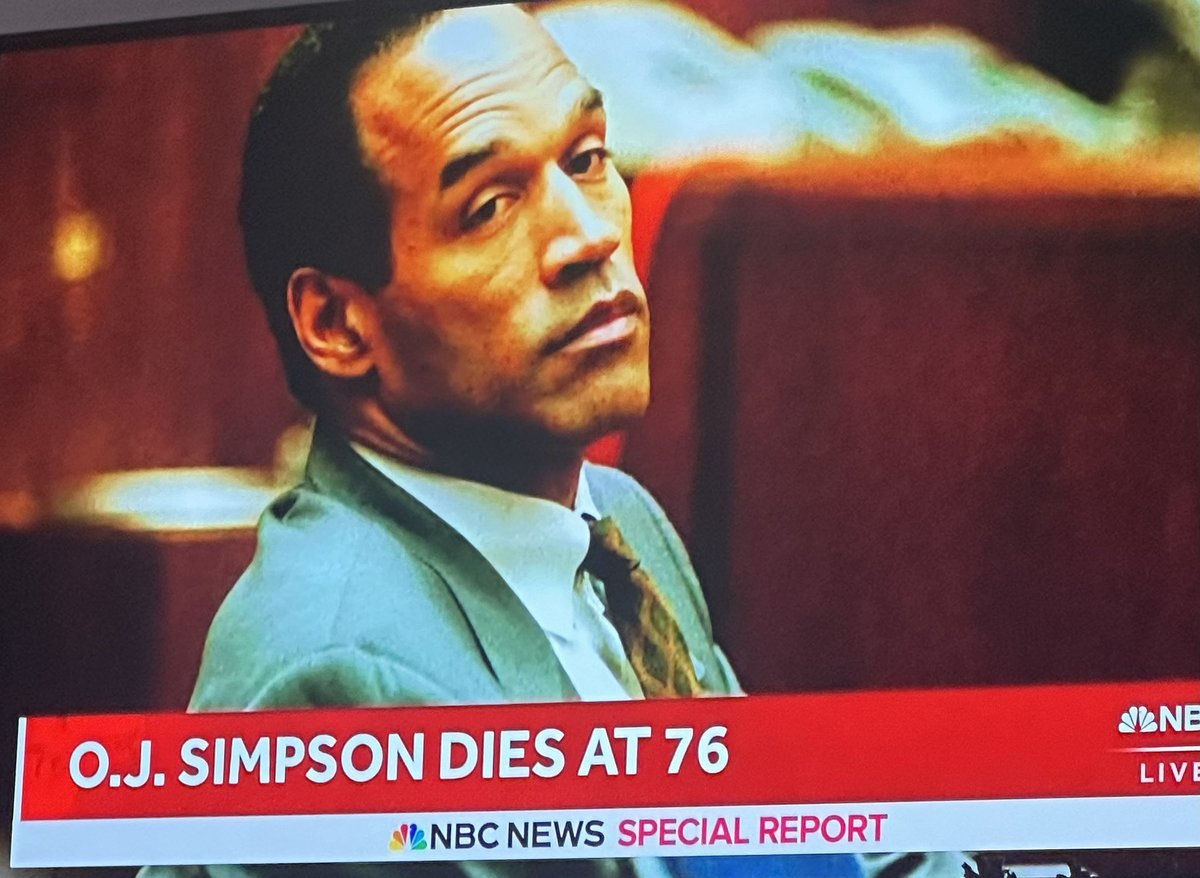 #OJSimpson dead at 76 from pancreatic cancer…
#HeismanTrophy
#TrialoftheCentury #NicoleBrownSimpson #RonGoldman