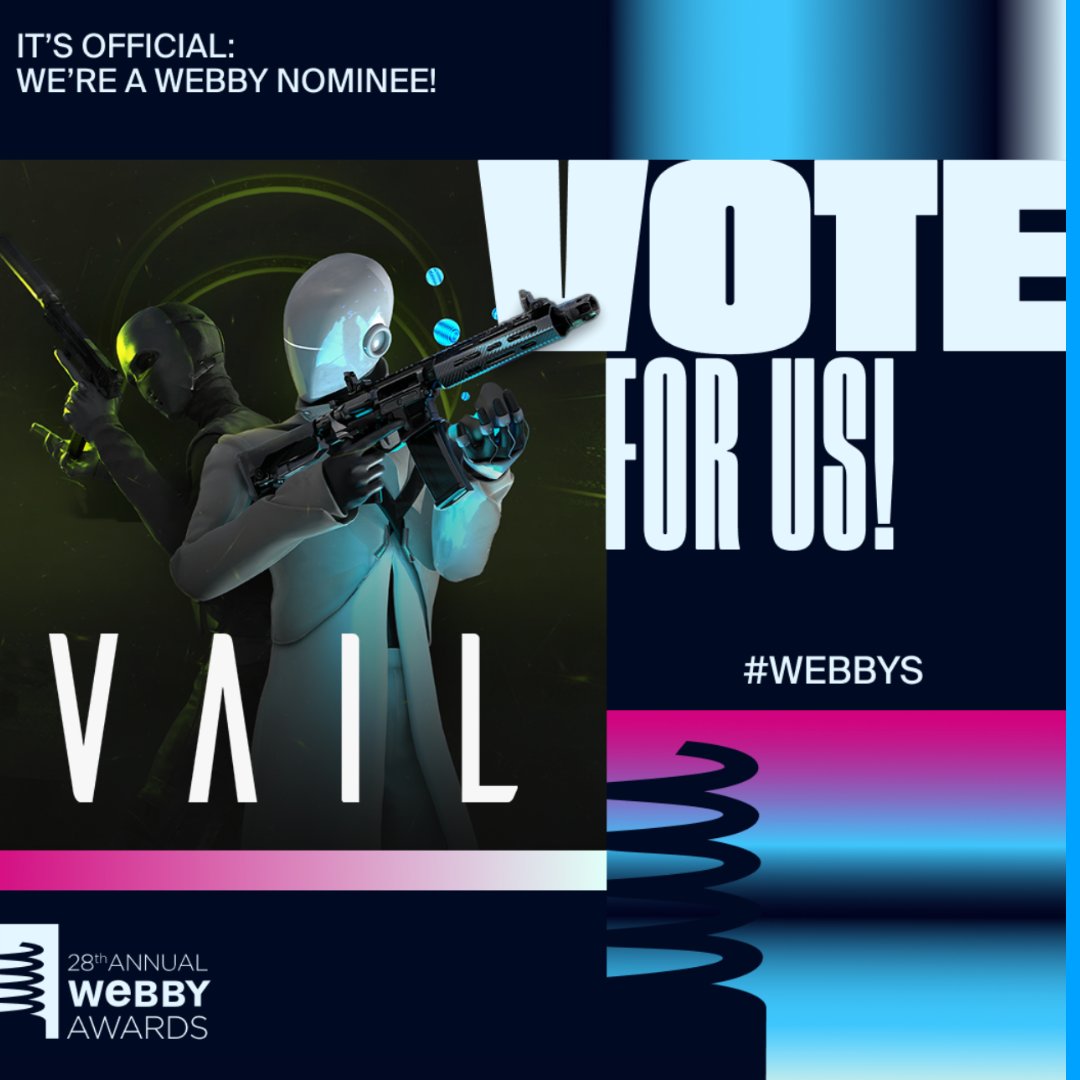 Congratulations to @aexlabinc for being nominated for @TheWebbyAwards in the category 'General Metaverse Experiences - Games!' Now we need your help to get them to #1... vote below! #Fueled #VR #Vail #VailVR #Quest2 #Meta #Webbys vote.webbyawards.com/PublicVoting#/…