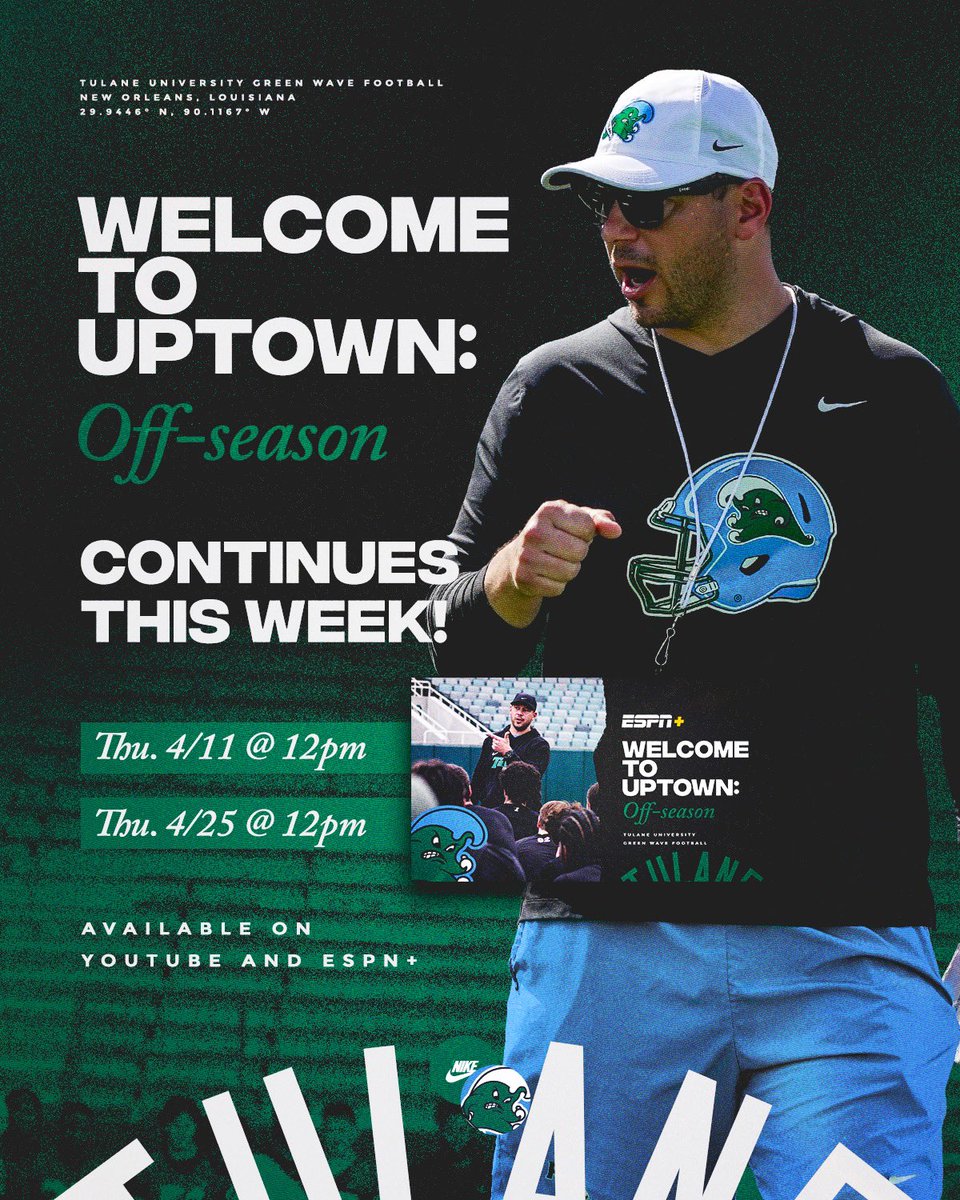 #WelcomeToUptown: Off-Season continues today on @ESPNPlus & YouTube! Tune in to episode 3 at noon! 🔗: tinyurl.com/WelcomeToUptow… #UptownFootball