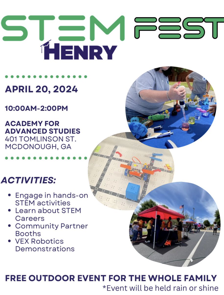 Design..Build..Test..Learn Come join the fun!! Free event for the whole family! #STEMhenry #STEMfest24 @drhafza @drobinsonedu