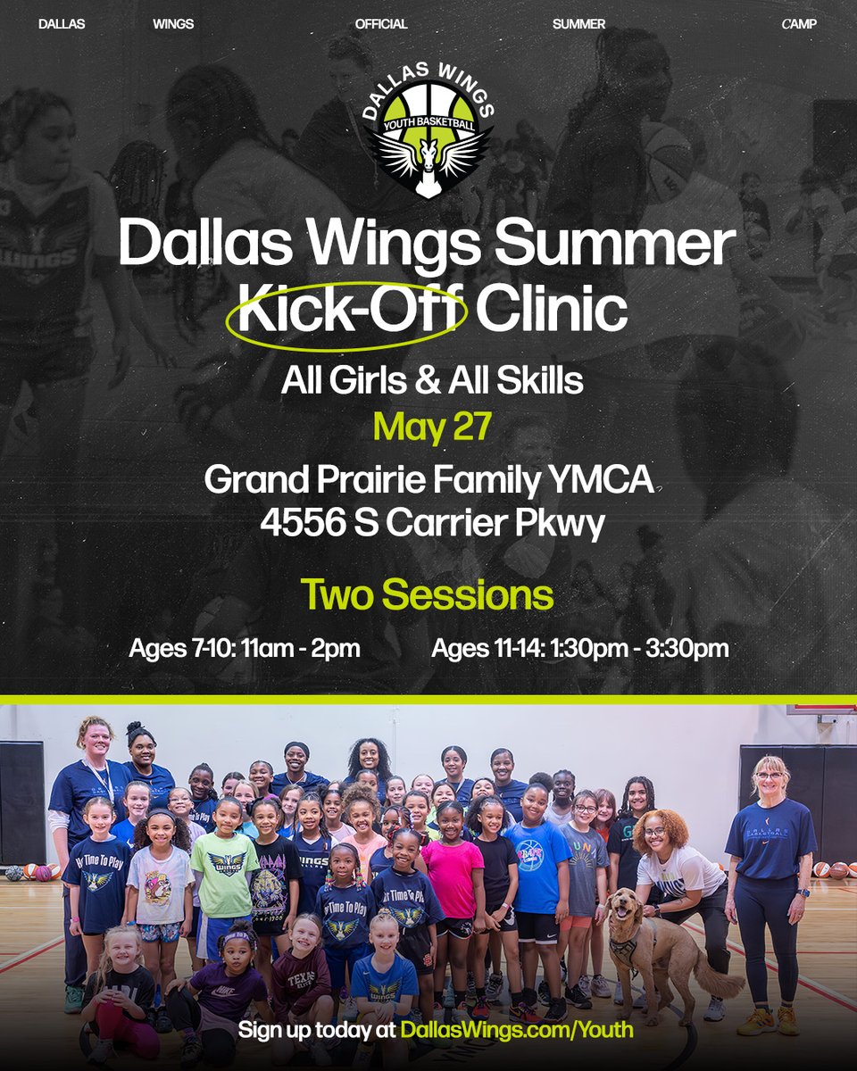 We're just a month away from the Dallas Wings All-Girls Clinic! SIGN UP ⚡ on.nba.com/3UciHmg