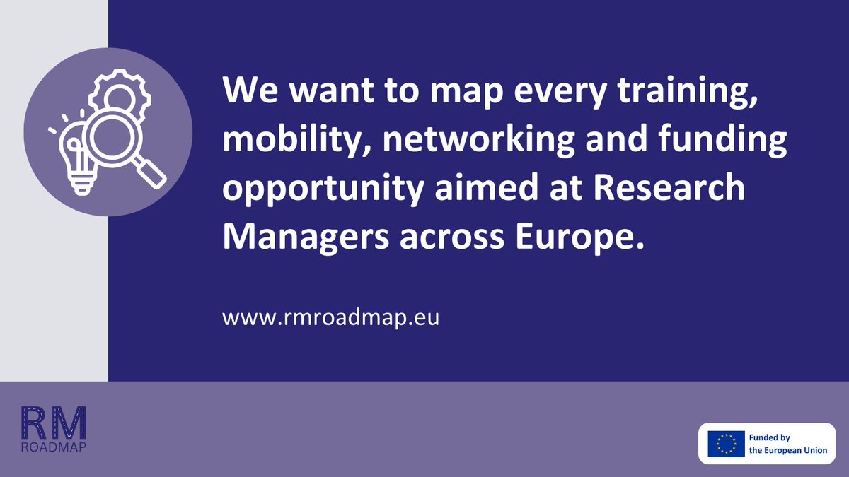 🇪🇺 We want to inform Europe's #ResearchManagement community about all available training, mobility, networking and funding opportunities.

🗺️ But first, we need your help to map these opportunities.

✅ Let us know of any and all opportunities here: docs.google.com/forms/d/e/1FAI…