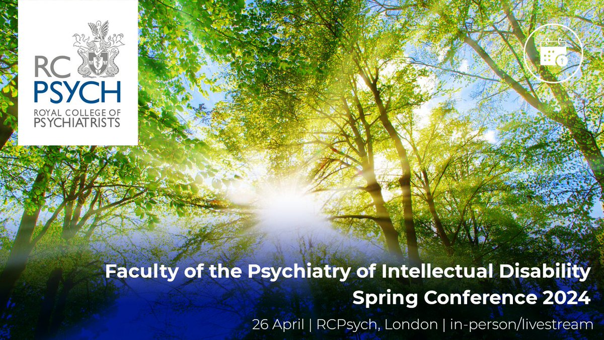 2 weeks to go until the Faculty of the Psychiatry of Intellectual Disability Spring Conference 2024. Have you booked your place? Join us in-person or online. View the programme and register here: rcpsych.ac.uk/events/confere…