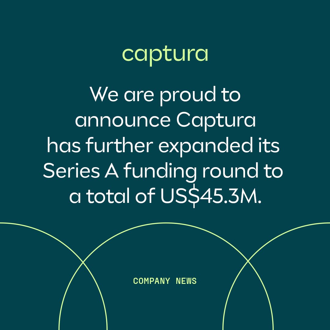 Captura is delighted to announce a further expansion of our Series A funding, achieving a total raise of US$45.3M. We extend a warm welcome to new investors @ngpartners_ & @JAL_Official_jp Innovation Fund/@translink_cap. Read more here: capturacorp.com/carbon-removal…