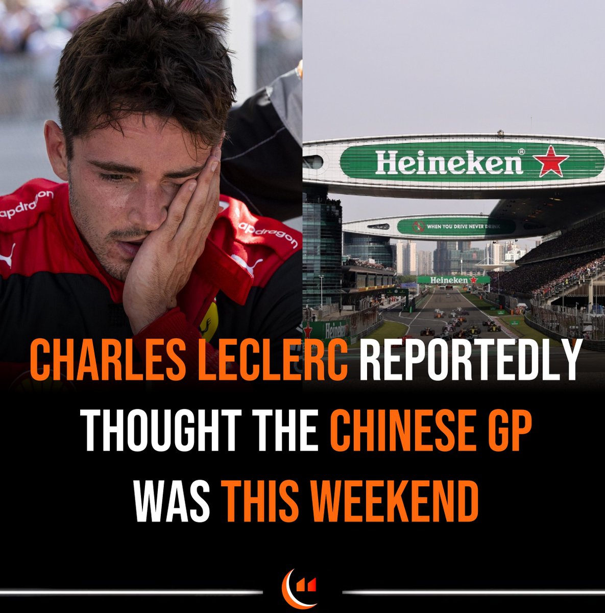 Motorsqorts's tweet image. 🚨Charles Leclerc reportedly arrived at an empty Shanghai International Circuit because he thought the race was this weekend