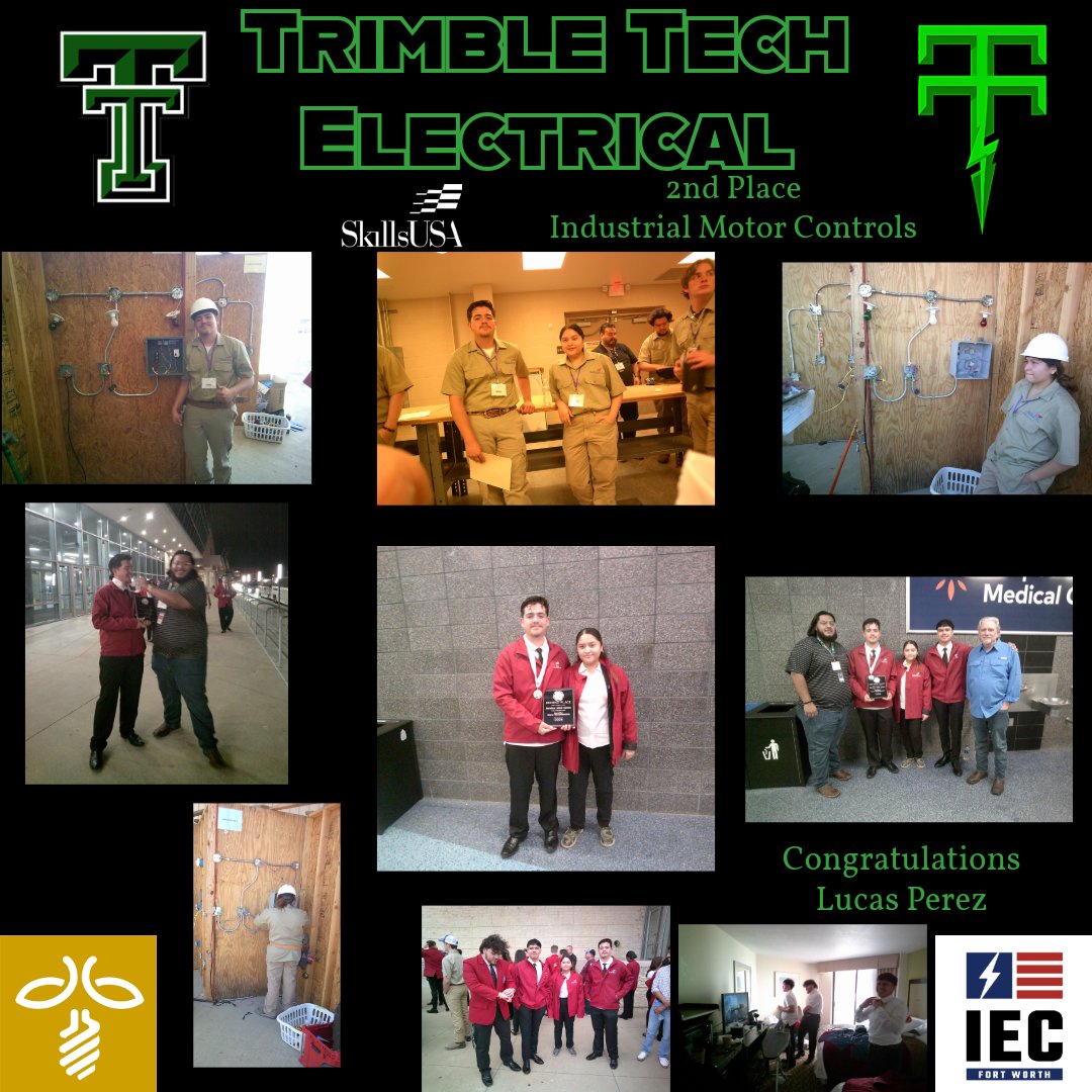 Last week in Corpus, Lucas Perez secured 2nd place in Industrial Motor Controls. Julissa Lopez, Aidan Trevino, and Ivan Collazo also represented Trimble Tech HS with dedication, although they didn't secure a placement. Kudos to David Silva, the teacher behind their success! 🏆🤗