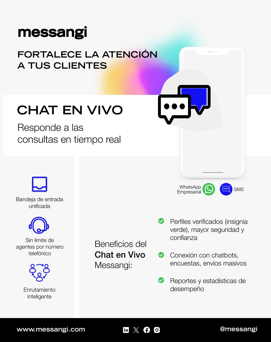 messangi's tweet image. Mejora tu atención al cliente con nuestra solución de Chat en Vivo. Responde de manera eficiente a las consultas de tus clientes y administra mensajes de varios canales desde una única bandeja de entrada centralizada hubs.li/Q02sppNg0 #messangi #livechatsoftware #chatenvivo