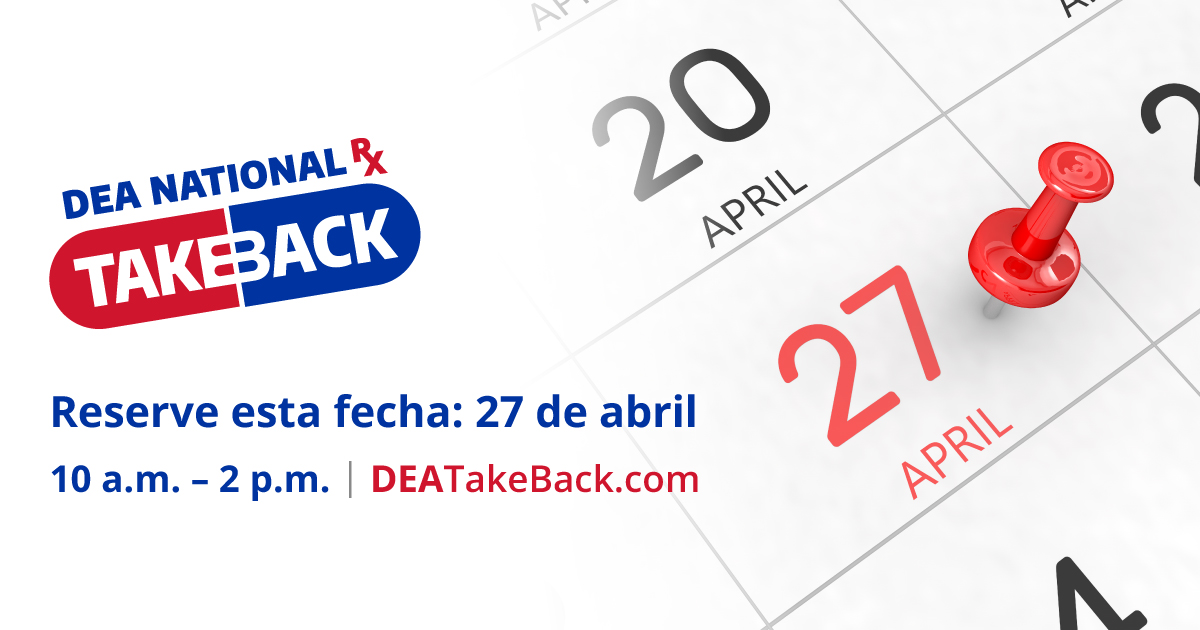 It's Spring, time to CLEANUP your medicine cabinet of unneeded Rx meds and drop them off on April 27th, 10am-2pm, local time, for proper disposal. Find out where now: hubs.li/Q02rJFHm0 #TakeBackDay @DEAHQ