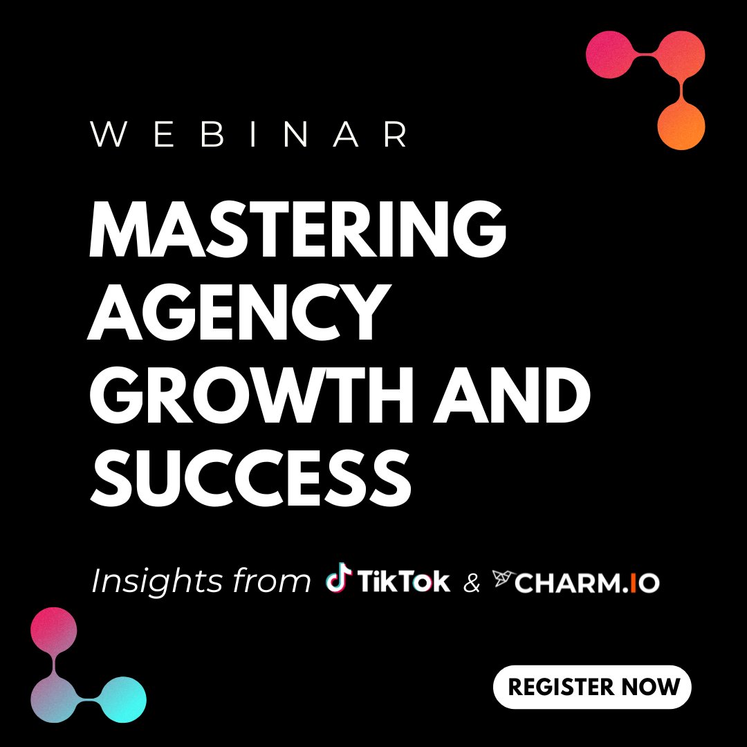 Boost your agency's success with data-backed strategies! Join our webinar with experts from @Charm.io and @TikTok for Business. Learn to build pipelines, close deals, & craft winning TikTok strategies for clients. Register: hubs.li/Q02s9fzX0 #charmanalytics #webinar #tiktok