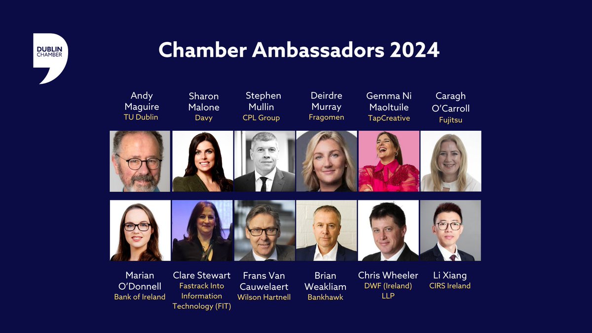 We were delighted to host a lunch today to welcome our new Chamber Ambassadors 🌟 To find out more about our Ambassador programme and the Chamber, get in touch below ✉️membership@dublinchamber.ie #VoiceofDublinBusiness