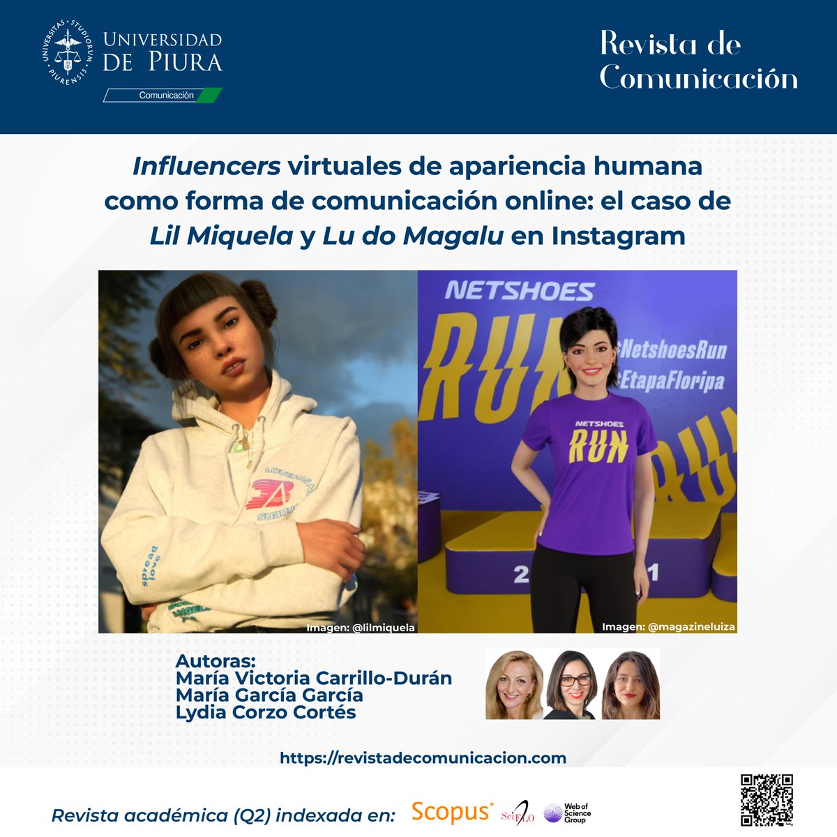 📘 Artículo del Vol.23, N°1 (2024) 🔎 Conozca con los profesores de la #UniversidaddeExtremadura, qué son y cómo actúan en Instagram, los #influencersvirtuales de apariencia humana. 🔗 shorturl.at/gyCF3 #marketing #influencers #avatares #Rcom #Communication #Fcom #Udep