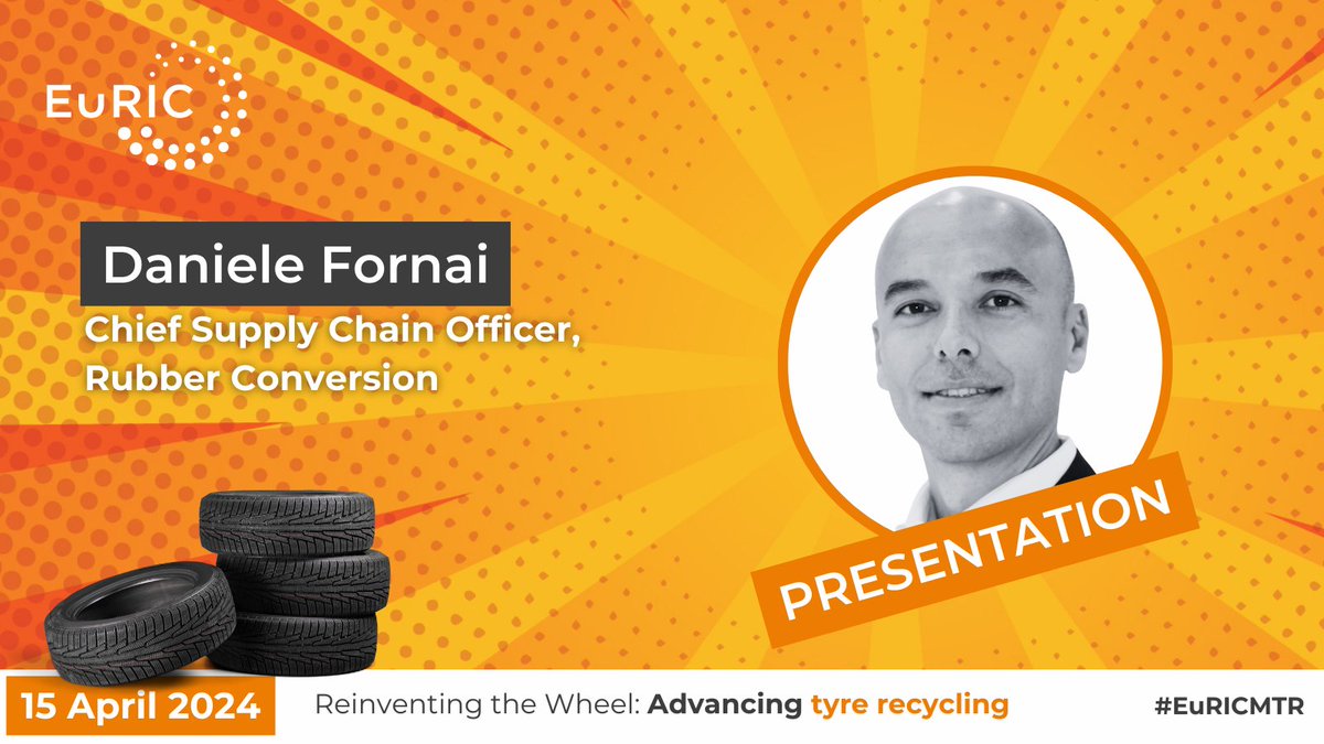 #MeetTheSpeakers 🎙️Introducing Daniele Fornai, Chief Supply Chain Officer at Rubber Conversion, presenting on devulcanisation at our #tyre recycling event 'Reinventing the Wheel: Advancing tyre recycling' ♻️ Register now & be part of the conversation👉euric.link/pdb