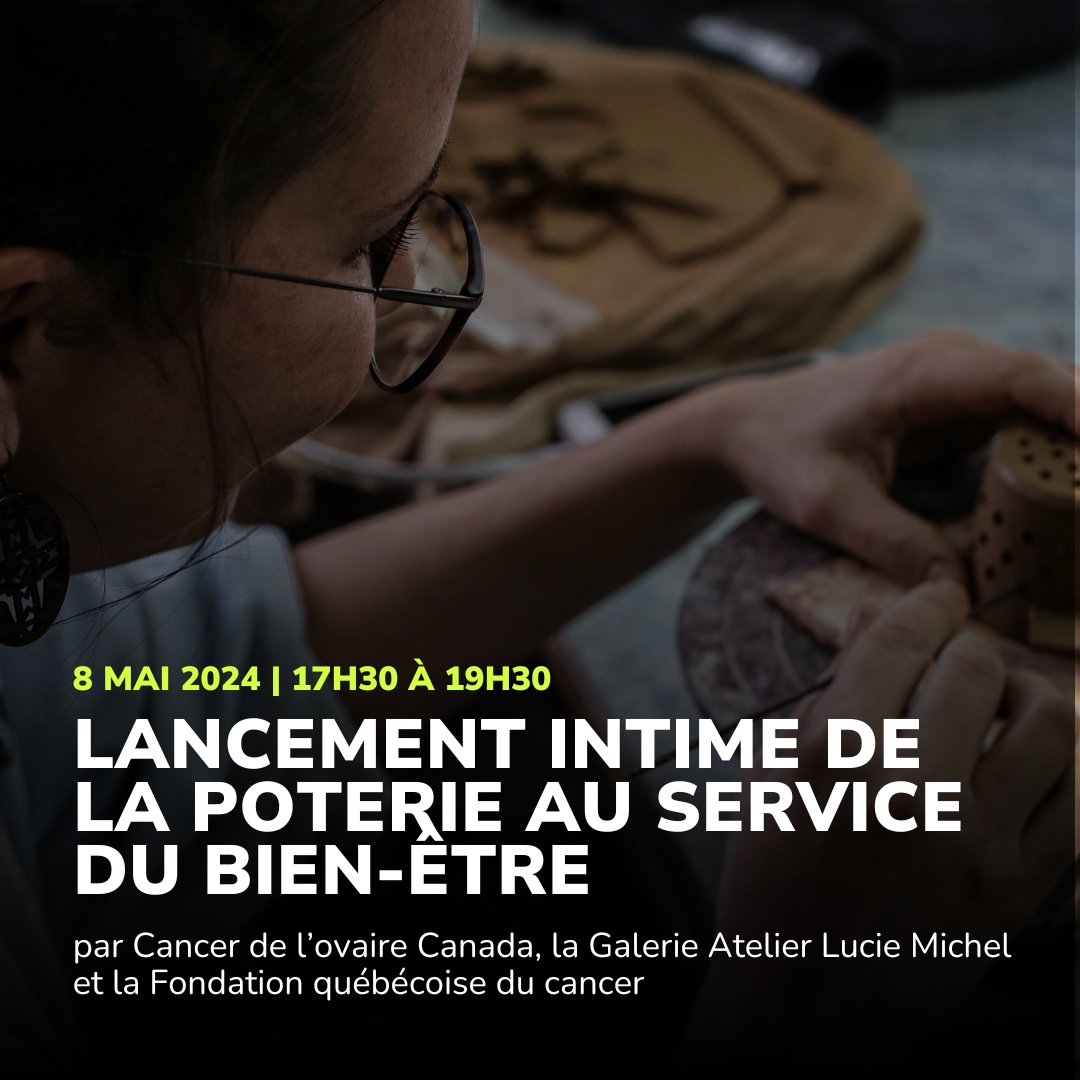 Le 8 mai, nous réunissons la communauté pour le lancement intime de La poterie au service du bien-être. 📍 Emplacement : Galerie Atelier Lucie Michel ⏰️ Heure : de 17 h 30 à 19 h 30 Soyez des nôtres pour échanger et discuter avec votre communauté. ovairecanada.org/activites/lanc…