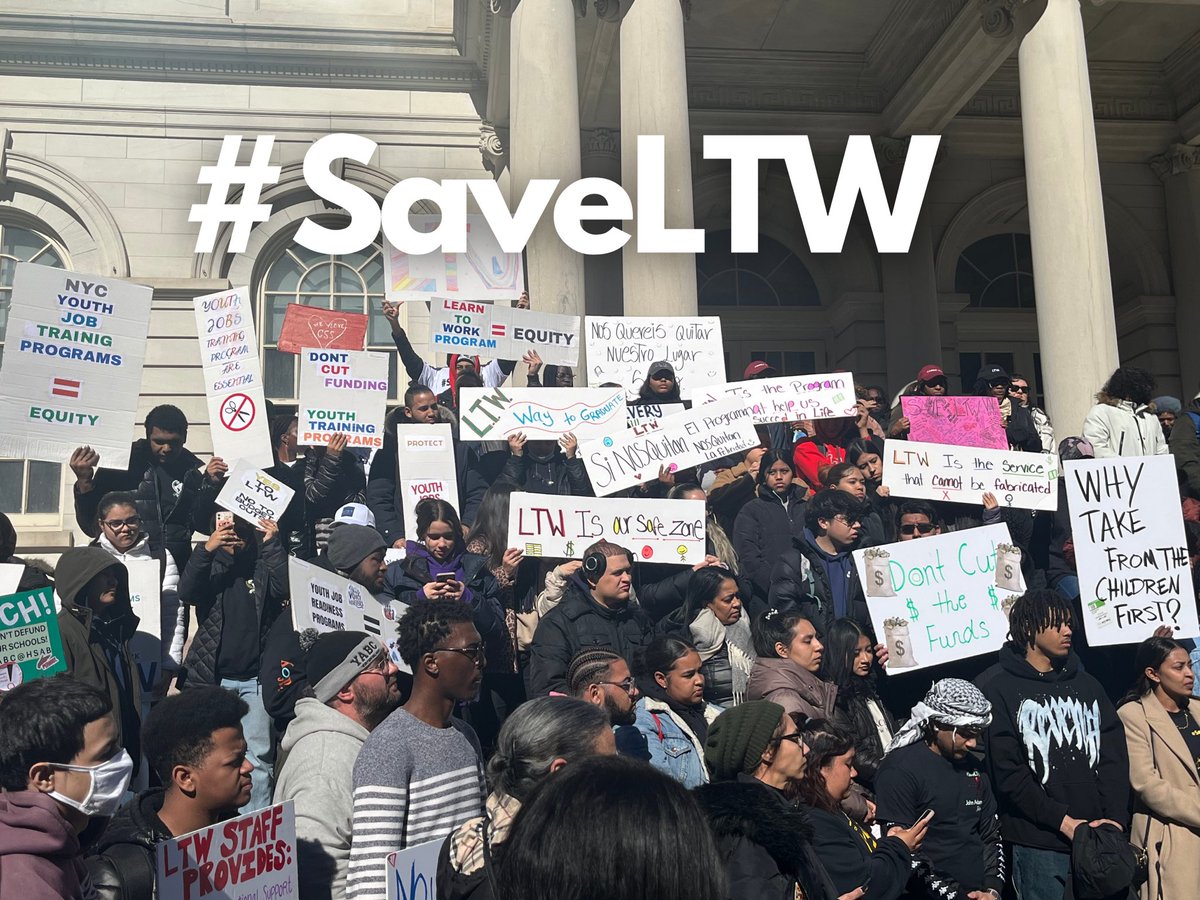 300+ students were at City Hall in March calling on @NYCMayor to #SaveLTW, a vital program that has given countless young adults the support they needed to earn a high school diploma and succeed in college and employment. @DOEChancellor @NYCSchools