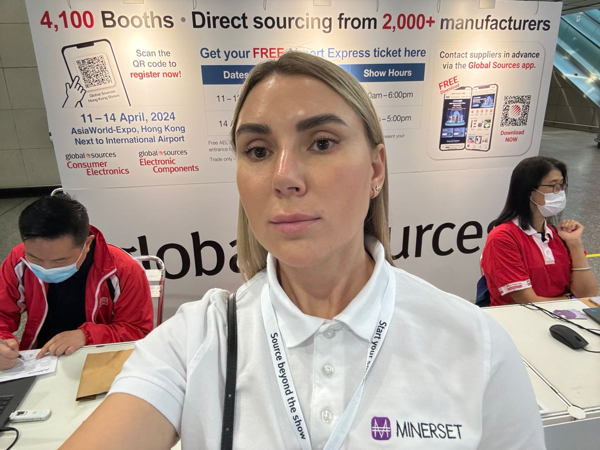 MinersetCrypto's tweet photo. Our very own Ola Checkina, CPO at Minerset, is at the Asia Expo Electronics Fair in Hong Kong (@hktdc) diving deep into the latest industry innovations. Follow our journey as we explore what's new! #AsiaExpo #ElectronicsFair https://t.co/QG6rVCAnhc