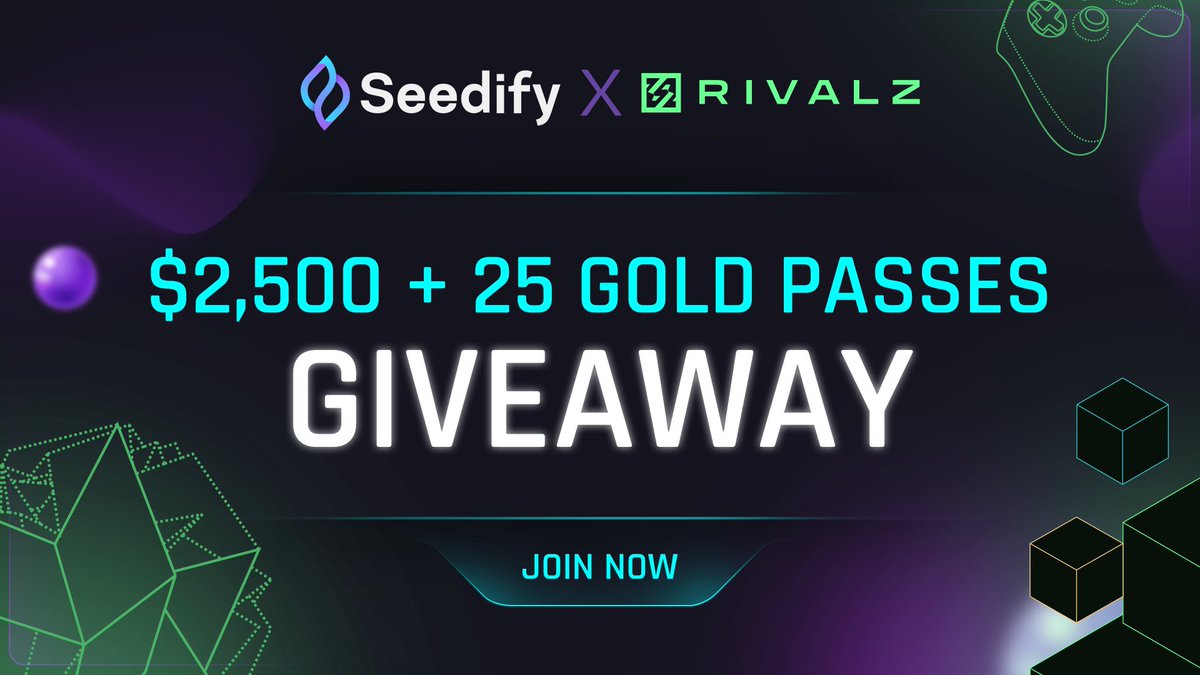 Seedify (@seedifyfund) on Twitter photo GIVEAWAY o'clock 🕚
<a href="/Rivalz_AI/">Rivalz Network</a> has $2.5k in prizes and 25 Gold Passes for their upcoming node sale, and you can be one of the winners 🎁
Complete all tasks and good luck 🍀
gleam.io/competitions/5… GIVEAWAY o'clock 🕚
<a href="/Rivalz_AI/">Rivalz Network</a> has $2.5k in prizes and 25 Gold Passes for their upcoming node sale, and you can be one of the winners 🎁
Complete all tasks and good luck 🍀
gleam.io/competitions/5…