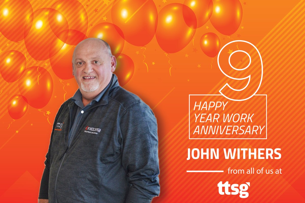 TTSGinc's tweet photo. Happy 9-Year Work Anniversary to our Service Manager, John Withers. 
 
Thank you for your tireless efforts, leadership, and passion in ensuring our customers receive top-notch service every step of the way.
 
#powerfulinnovation #workanniversary #thankyou #serviceteam https://t.co/EU9oWH0TpB