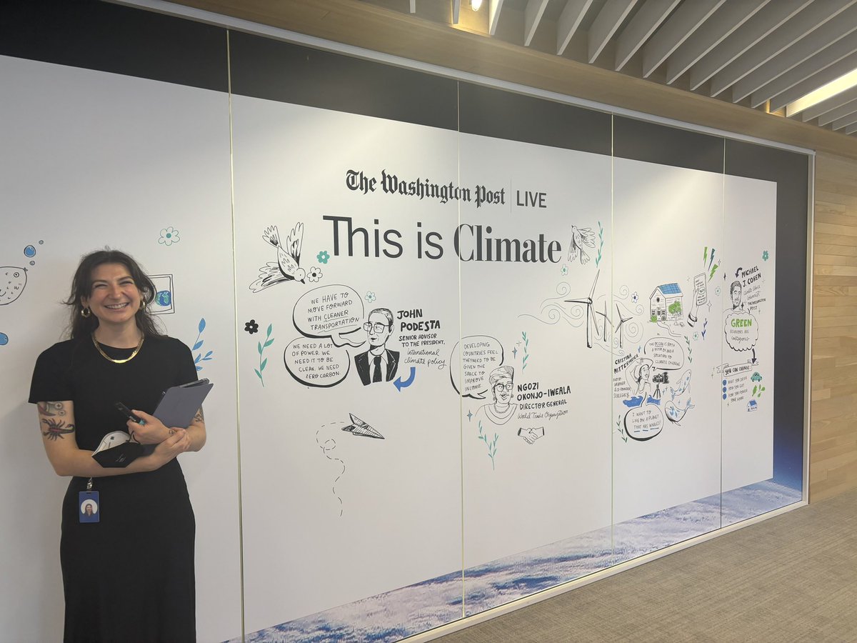 We have an amazing @PostLive “This is Climate: Tipping Points” summit going on right now, and one of the highlight is this live mural by @goodhannah7