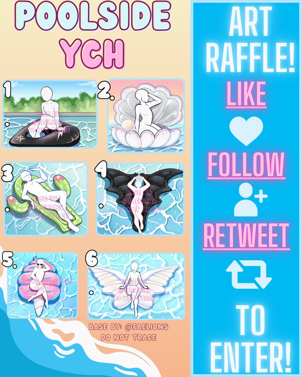 This is to celebrate reaching 200 followers! 
Winner gets a Poolside YCH !✨

To enter:
1️⃣ Follow me
2️⃣ Like this post
3️⃣ Retweet this post
🌟 Optional: Tag a friend in the comments (+1 Entry)

Winner will be announced on May 5th. Thank you for your support and good luck to all!