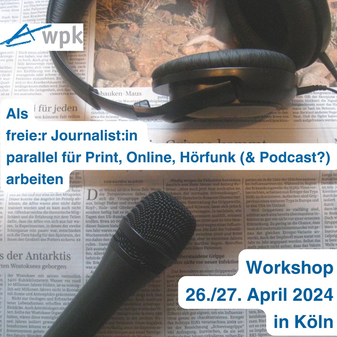 Eine Recherche - mehrfach multimedial verwertet. Wie Du als freie:r Journalist:in das meiste aus Deinen Geschichten herausholst, lernst Du am 26./27. April in Köln. wpk.org/mc-events/als-…