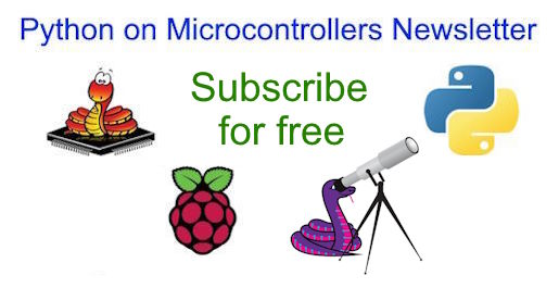 I have a great newsletter in process today for publication Monday. Don't miss it by subscribing for free at adafruitdaily.com. No spam, leave anytime, no ads, just coverage of #Python on microcontrollers and SBCs like Raspberry Pi. #MicroPython #CircuitPython #RaspberryPi