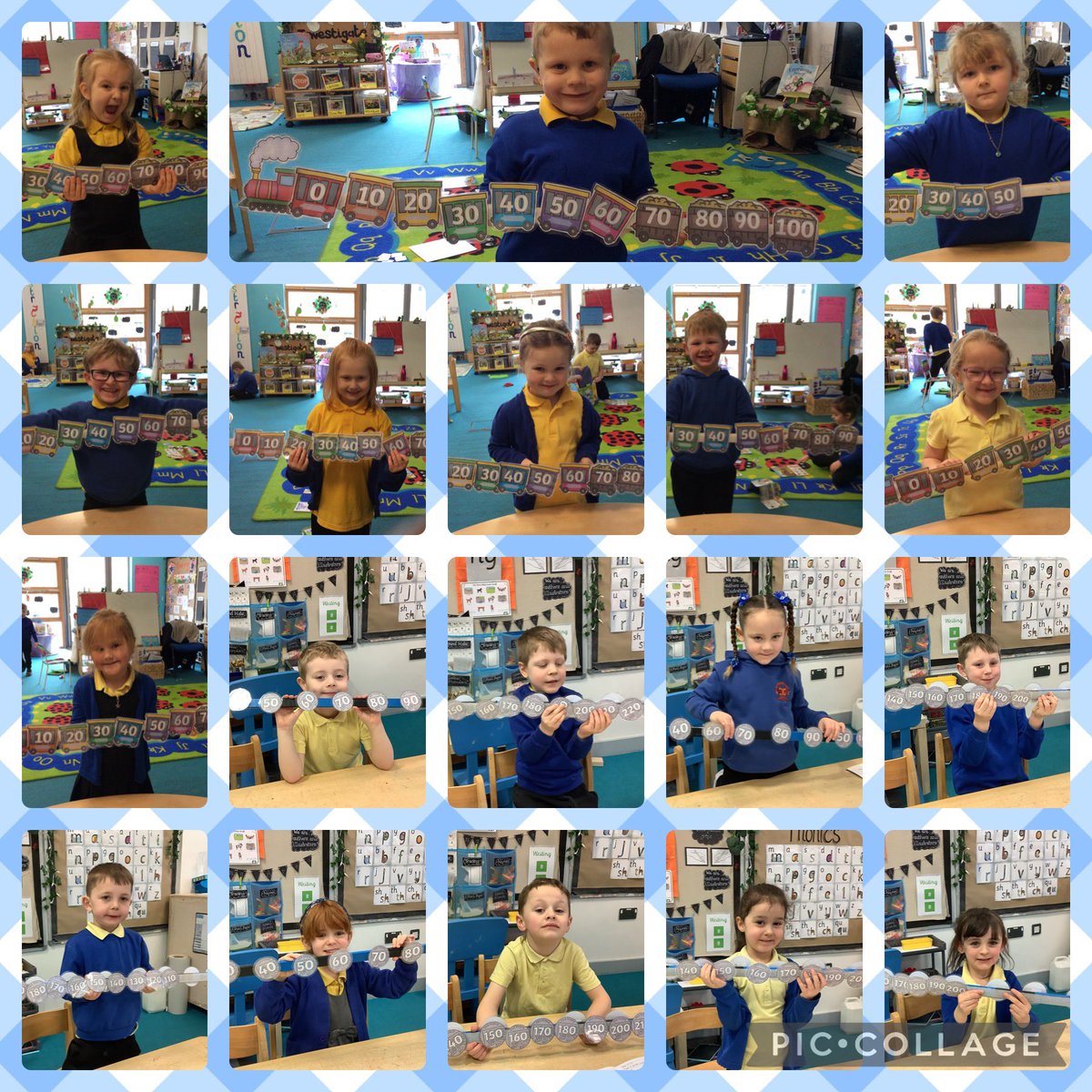 Today in Dosbarth Glas we have been counting in 10’s!