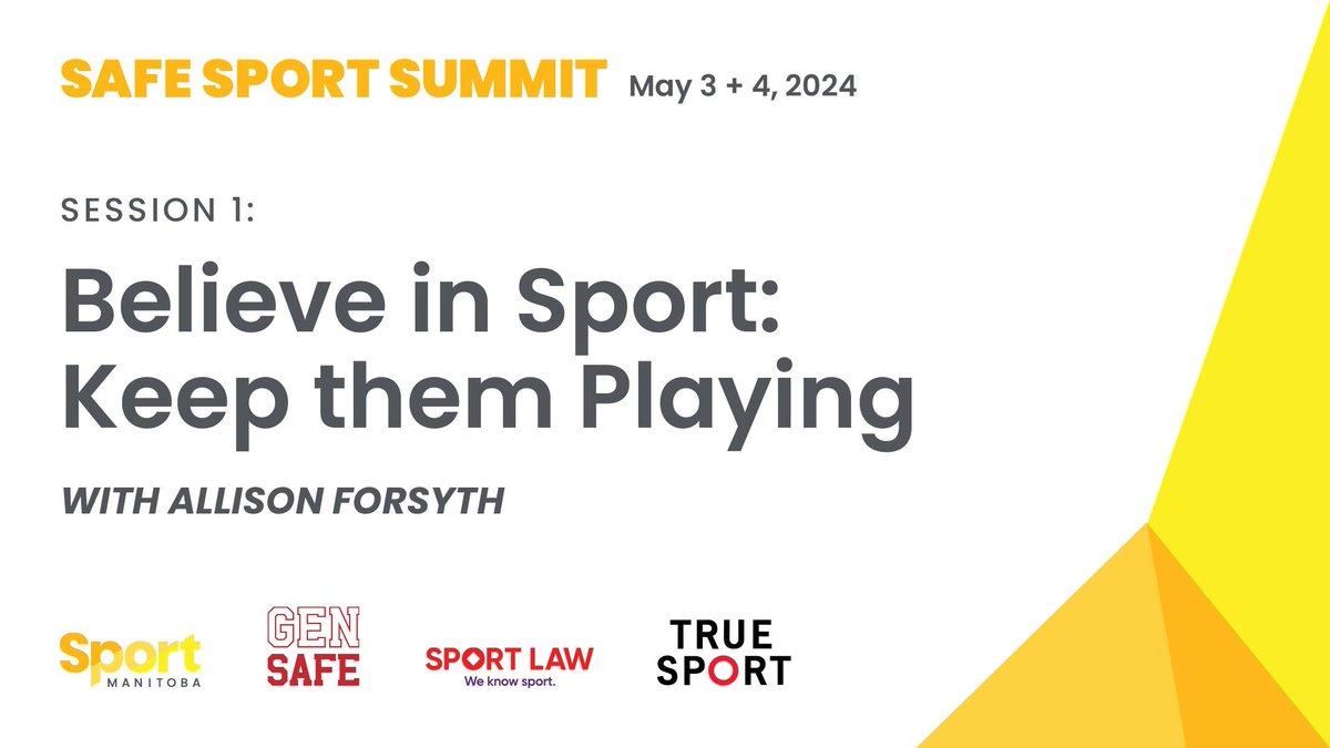 The Safe Sport Summit approacheth! ⛰️ In our first session, Believe in Sport: How Can We Keep Them Playing, @AlliForsyth will discuss her personal experiences and provide practical advice to ensure sports are safe for everyone. Register for free ⬇️ bit.ly/4aDafSt