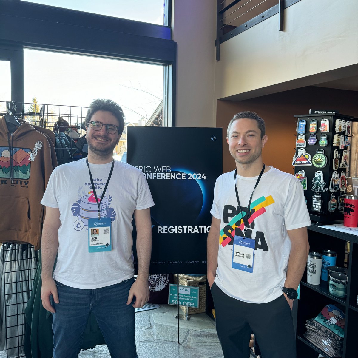 If you're at #EpicWebConf with @kentcdodds today, come say hi to @rtbenfield and @jonbharrell! 👋 Tyler will take the stage at 4:10pm MT for his talk 'Epic app performance starts with the database'. 📺 Couldn’t make it in person? Check the livestream! epicweb.dev/conf