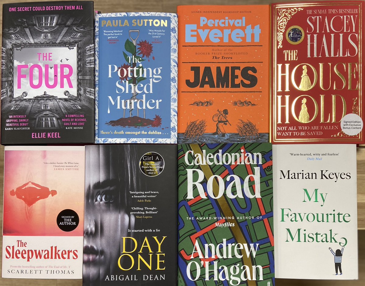 New hardcover fiction - a bumper week! Ellie Keel’s Devon boarding school noir The Four, plus Paula Sutton’s gardening whodunnit, James by Percival Everett, plus Stacy Halls, Scarlett Thomas, Abigail Dean, Andrew O’Hagan and Marian Keyes. Happy reading!