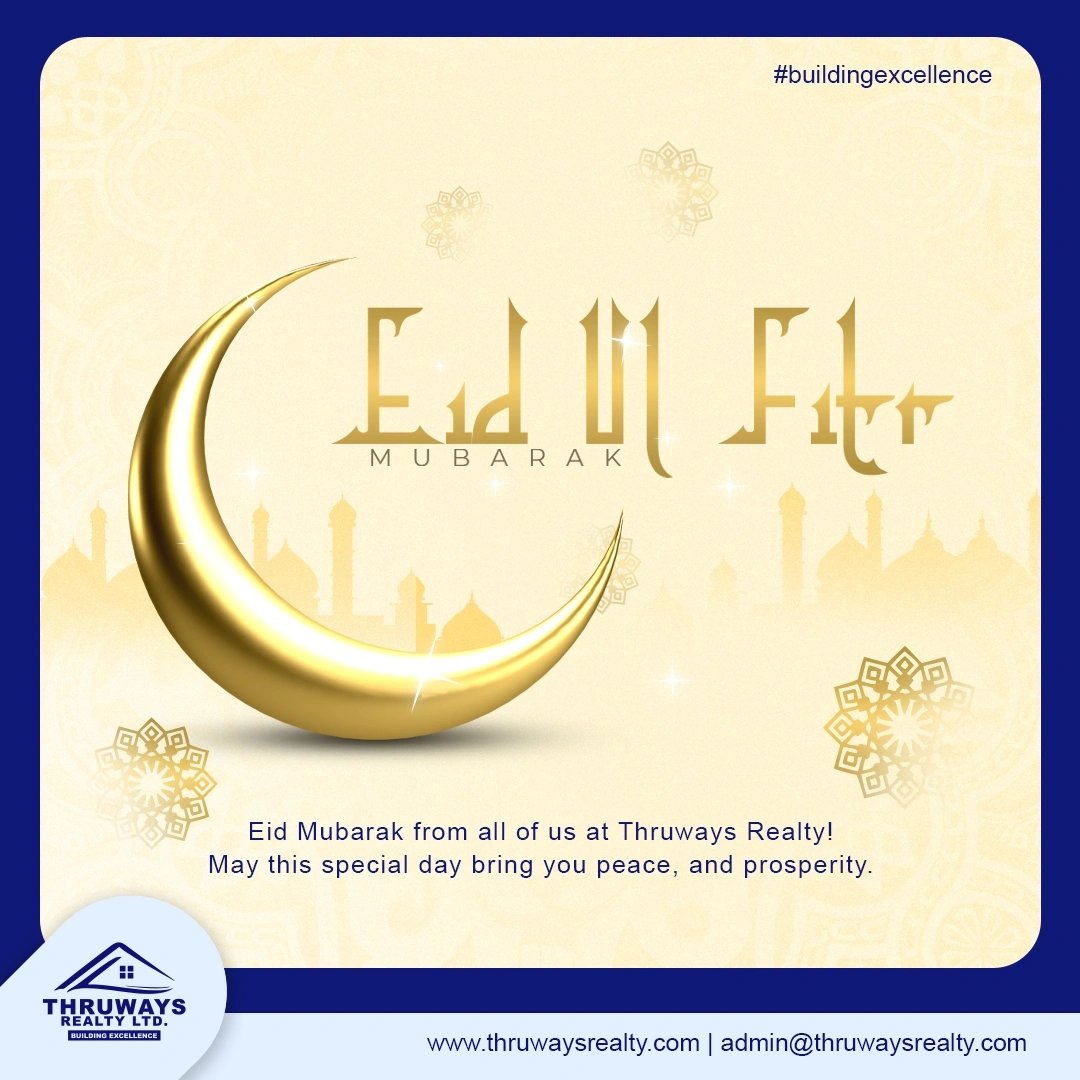 Today marks the last day of Eid el Fitr, and from all of us at Thruways Realty, we extend our warmest wishes for a joyous and blessed celebration! 

🌙✨ May this special day bring you peace, happiness, and prosperity.
.
#EidMubarak #ThruwaysRealty