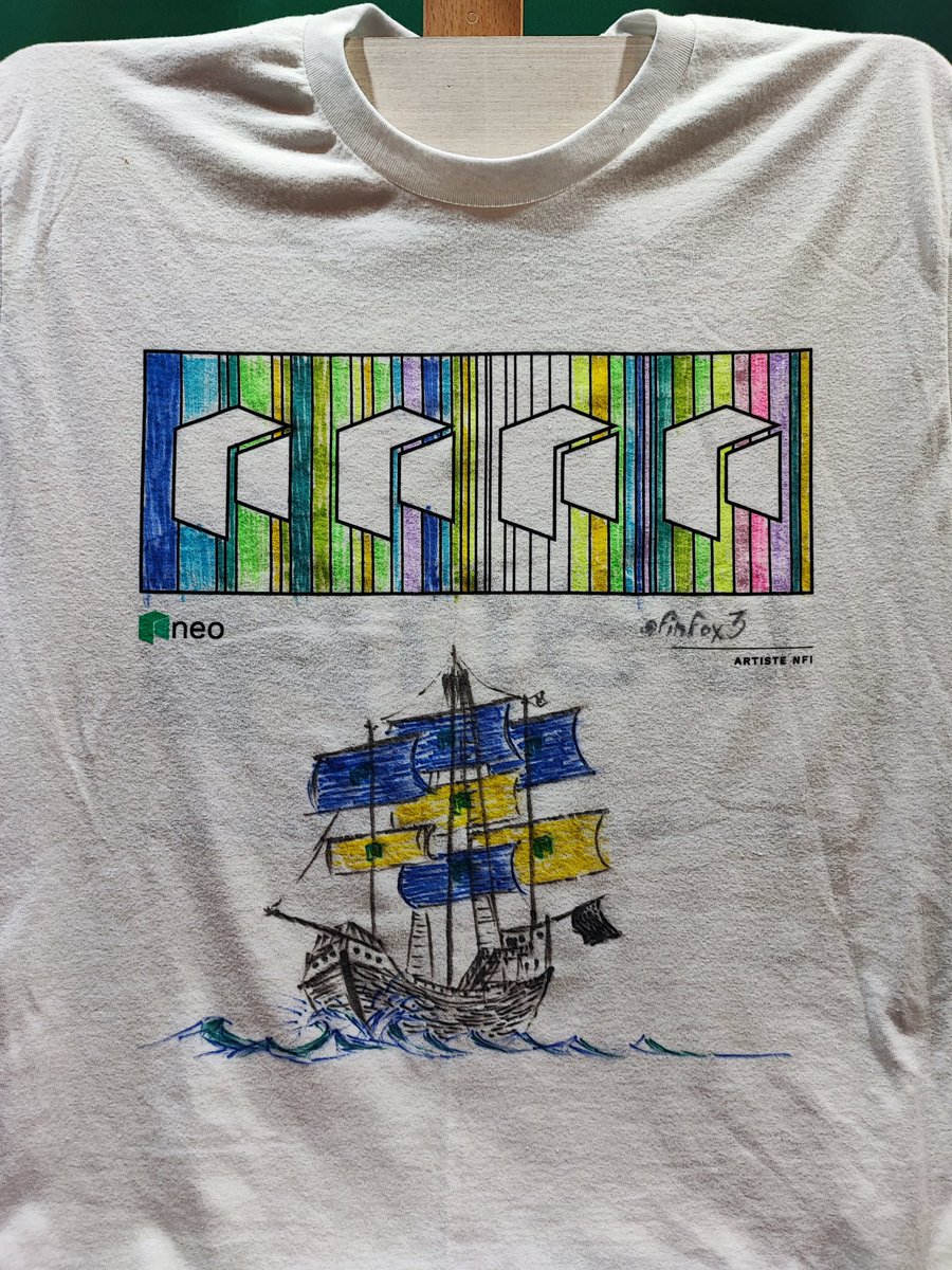Here is my art work of the day. 
Great way to take a break from all the thoughts competing for attention in my mind.
Thanks <a href="/Neo_Blockchain/">Neo</a> for the pencils at #PBWS2024 and the solution to link the shirt to digital ownership.