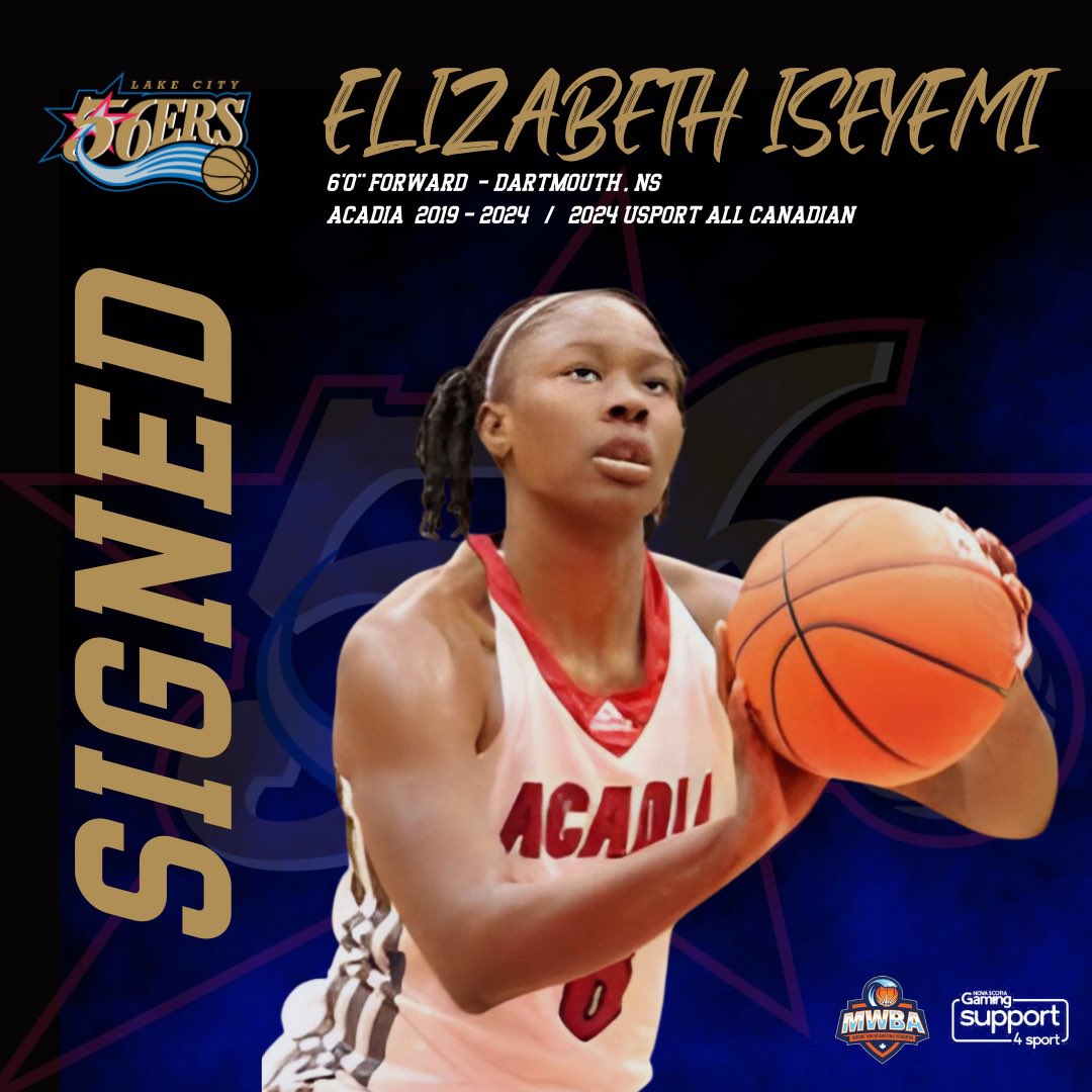 The 56ers are excited to announce that ‘23-‘24 USport All Canadian &amp; AUS 1st team All Conference player Lizzy Iseyemi has officially signed ! Lizzy had an amazing senior season leading the AUS in Points (440), Points per game (22.0) which was 2nd in Canada! Welcome to the team!