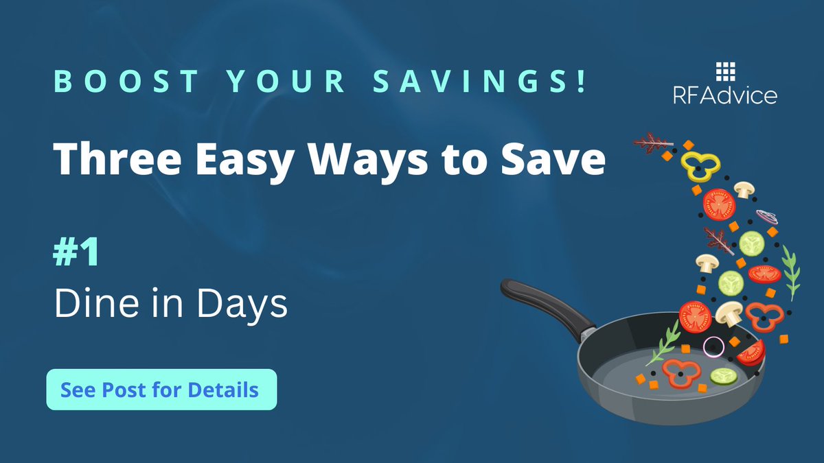It’s time to prep food at home &amp; delete those food delivery apps / take a break from dining out! Other / extra ways to save 🔹 Find free activities 🔹 Cut back on entertainment costs. FSP No. 4769#registeredfinancialadvice #rfadvice